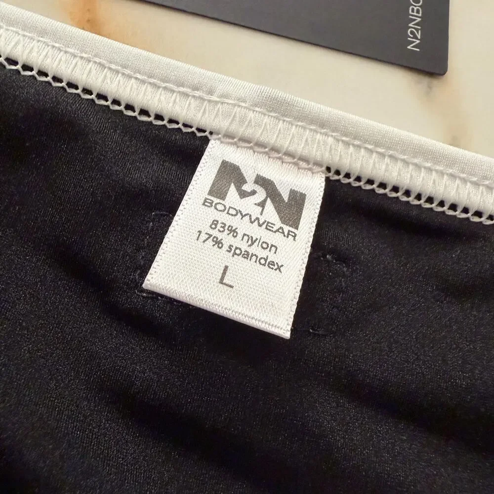NEW N2N Bodywear Mens University String Swim Bikini Color Black Size Large